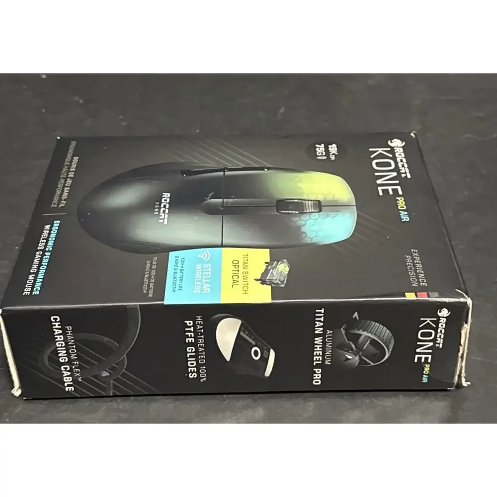 ROCCAT Kone Pro Air Wireless Gaming Mouse Ergonomic Optical 19K DPI RGB Black